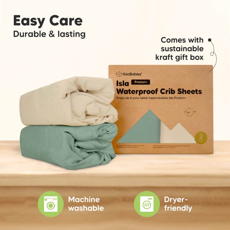 Shop Keababies 2-pack Isla [protect+] Waterproof Crib Sheets In Hedges