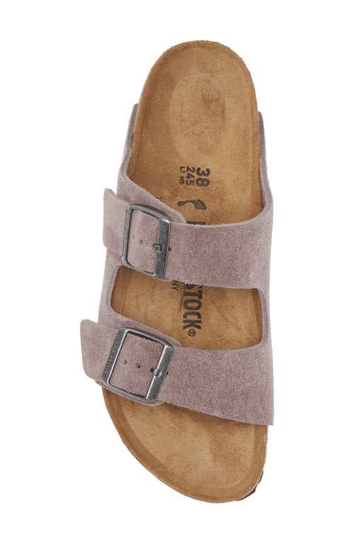 Shop Birkenstock Soft Slide Sandal In Faded Purple