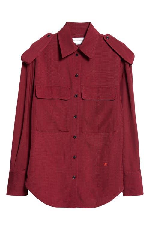 Shop Victoria Beckham Utility Button-up Shirt In Port