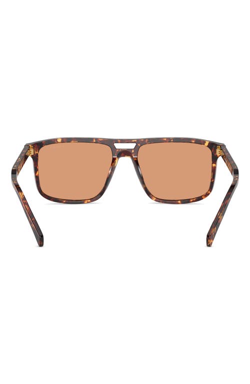 Shop Prada 58mm Rectangular Sunglasses In Brown/orange