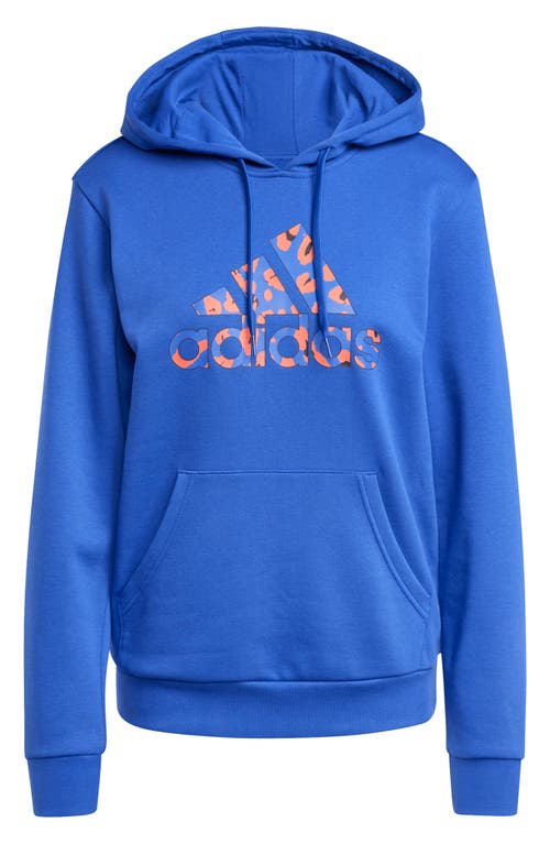 Shop Adidas Originals Adidas Animal Print Hoodie In Semi Lucid Blue