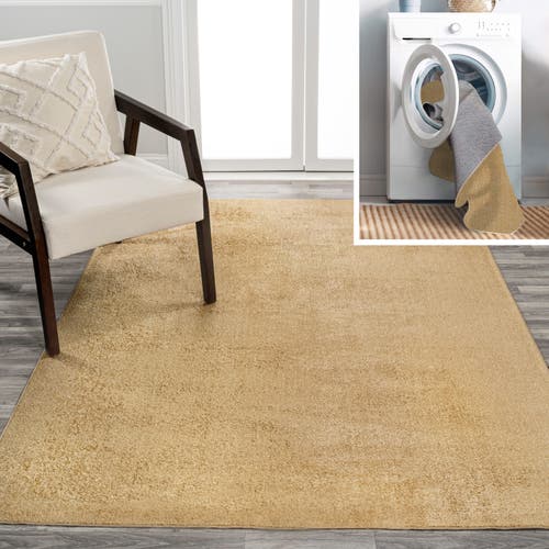 Jonathan Y Twyla Classic Solid Low-pile Machine-washable Area Rug In Yellow