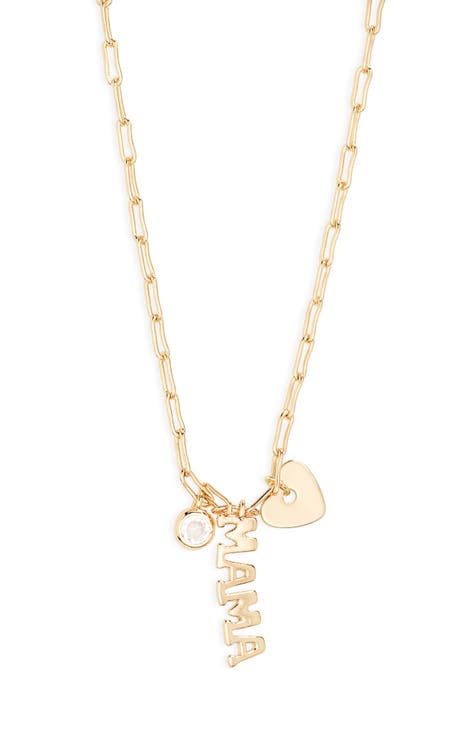 Mama Signet Charm Necklace