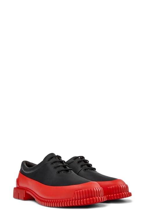 Camper Pix Contrasting-sole Lace-up Shoes In Black/ Red Multi