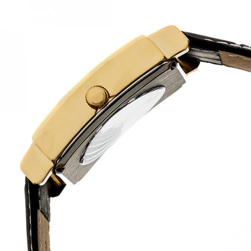 Heritor Automatic Frederick Leather-band Watch In Gold/black