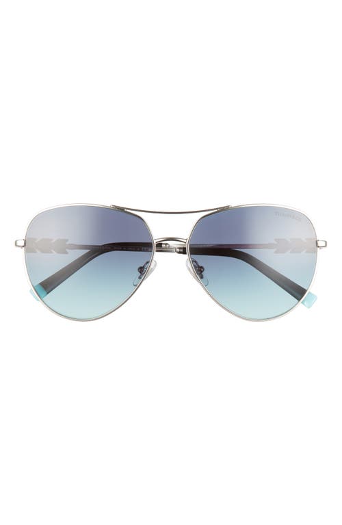 EAN 8056597600194 product image for Tiffany & Co. 59mm Aviator Sunglasses in Silver/Azure Gradient Blue at Nordstrom | upcitemdb.com