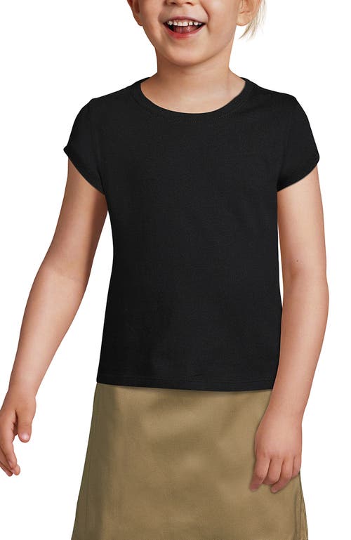 Shop Lands' End School Uniform Girls Short Sleeve Essential T-shirt In Black