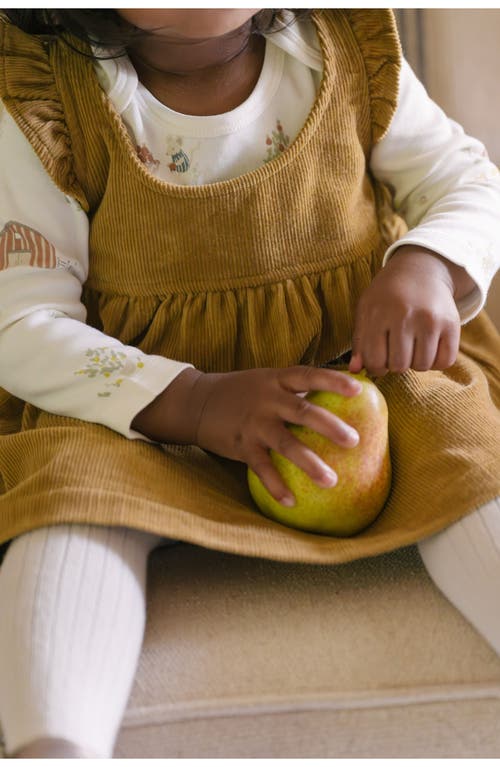 Pehr Organic Cotton Corduroy Pinafore Dress In Ochre