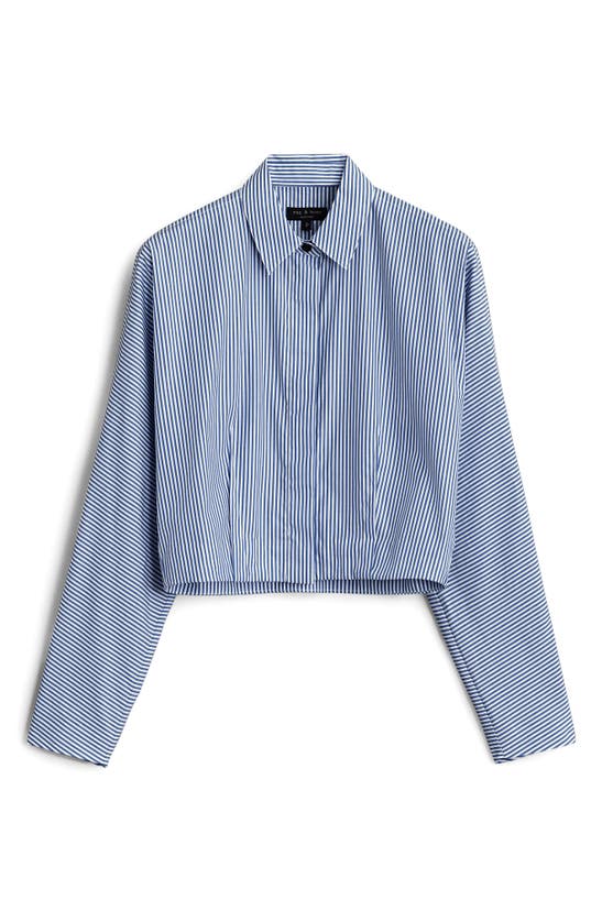 RAG & BONE MORGAN STRIPE CROP BUTTON-UP SHIRT