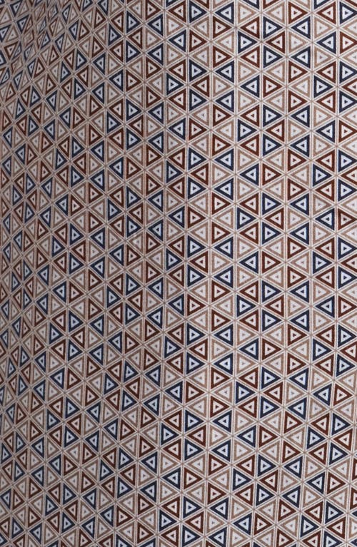 Johnston & Murphy Geometric Medallion Print Button-up Shirt In Brown/navy