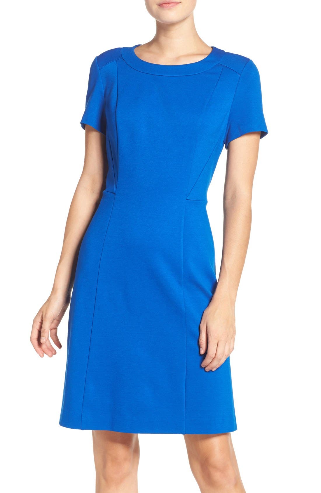 Eliza J Seamed Ponte A-Line Dress | Nordstrom