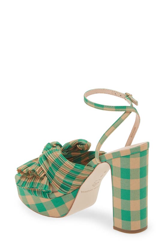 Shop Loeffler Randall Natalia Platform Sandal In Green/ Butterscotch Gingham