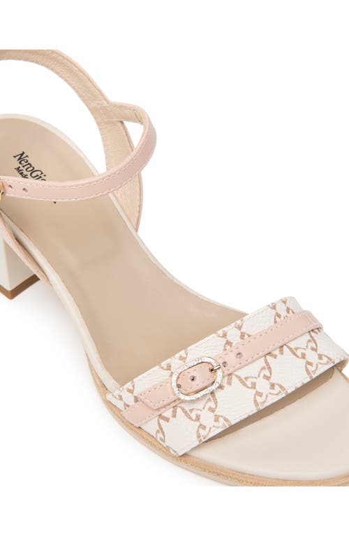 Shop Nerogiardini City Logo Ankle Strap Sandal In Pink