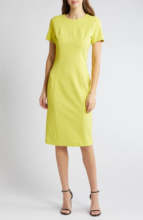 BOSS Dukea Midi Sheath Dress in Tennis Yellow at Nordstrom, Size 10