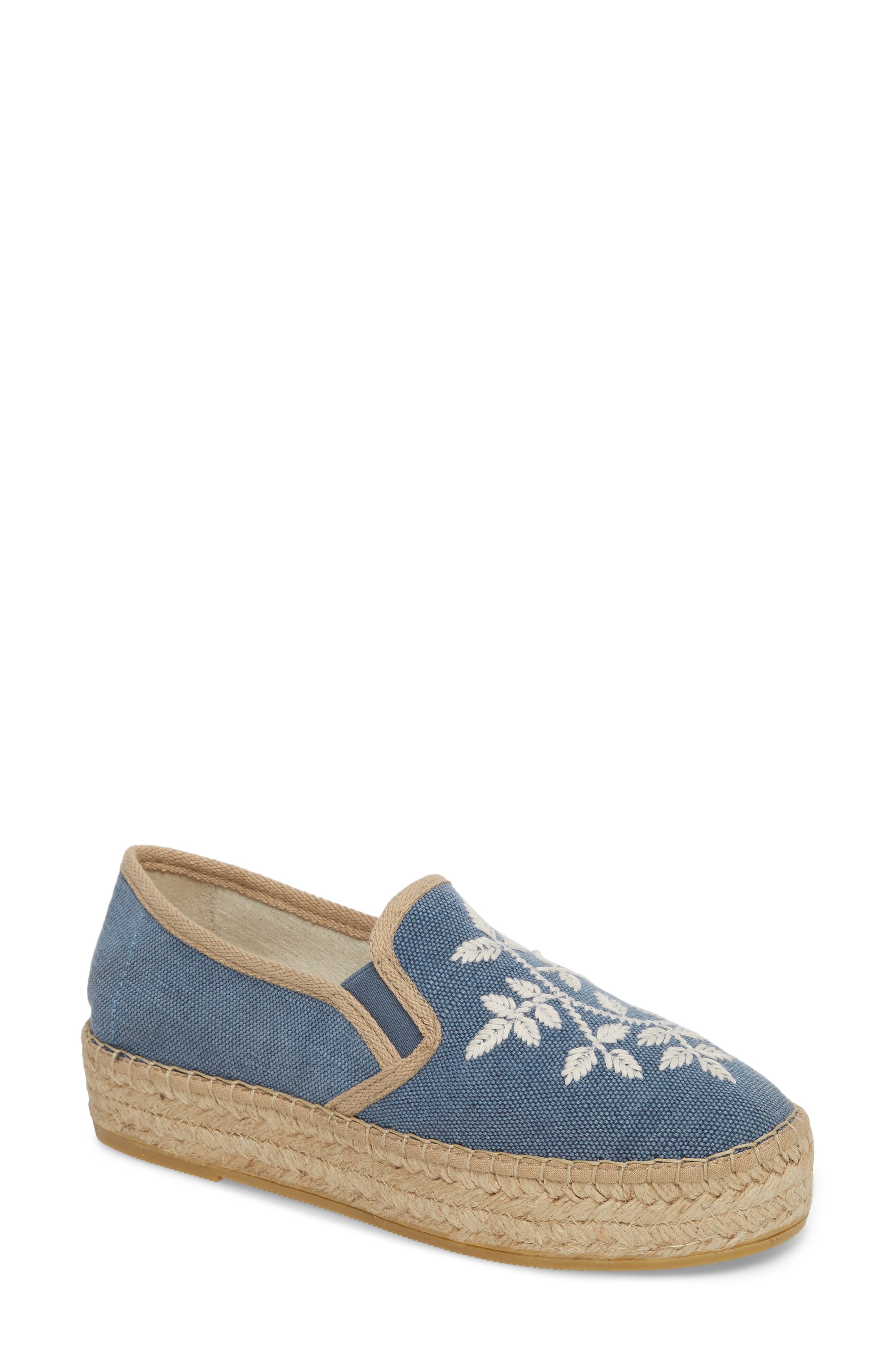 Toni Pons Florence Embroidered Platform Espadrille Sneaker, Blue