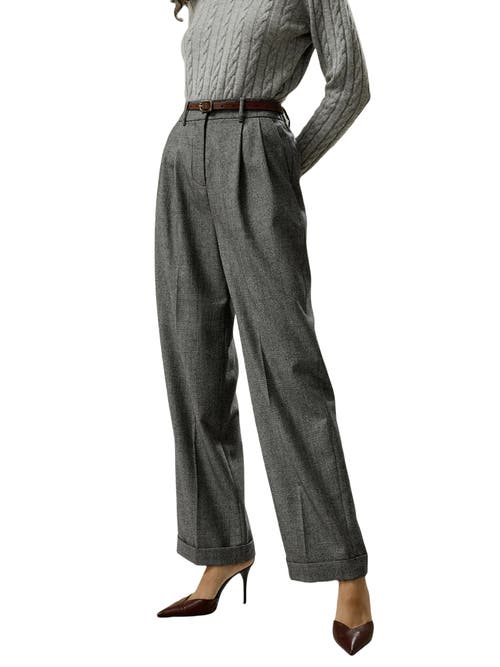 LILYSILK LILYSILK WIDE LEG WOOL-FLANNEL SUIT TROUSERS