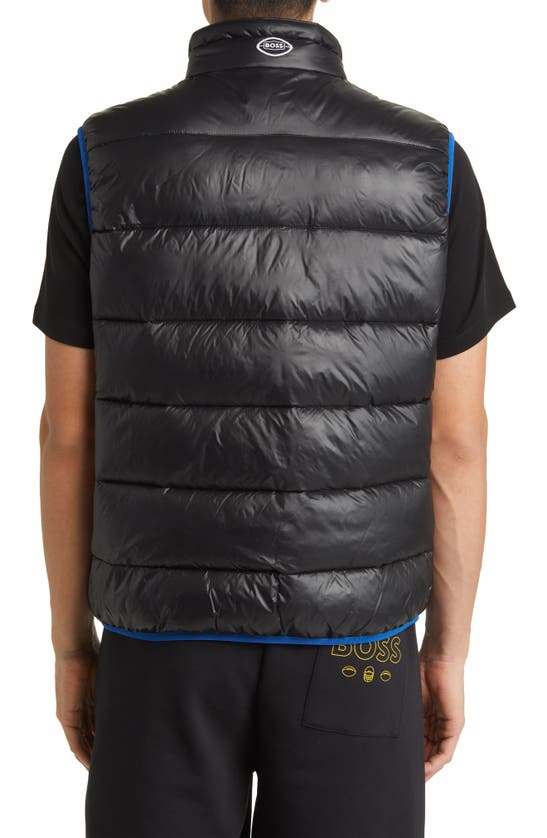 Shop Hugo Boss Boss X Nfl Corner Recycled Polyamide Puffer Vest In Los Angeles Rams Black