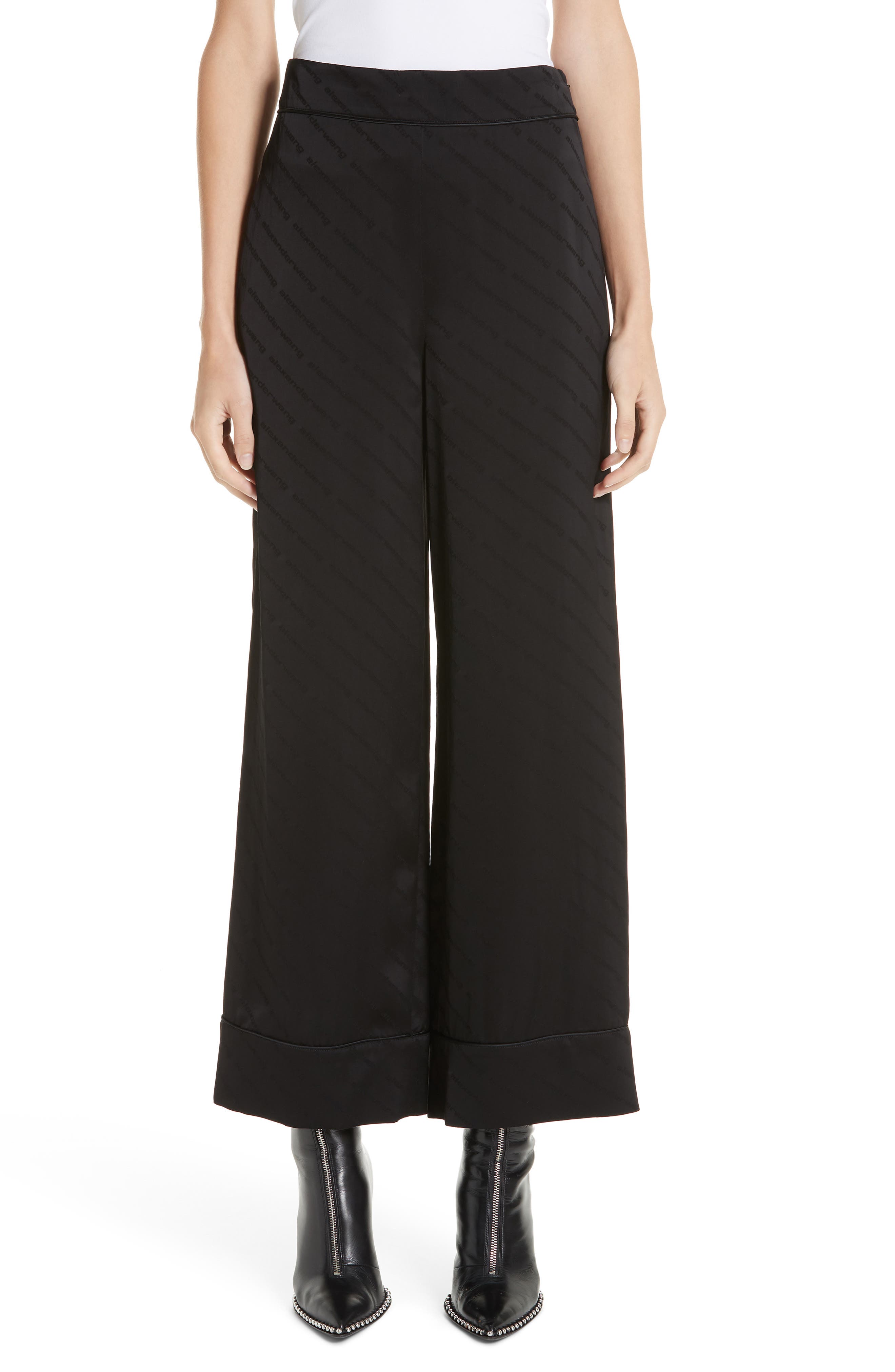 Alexander Wang Logo Jacquard Wide Leg Pajama Pants