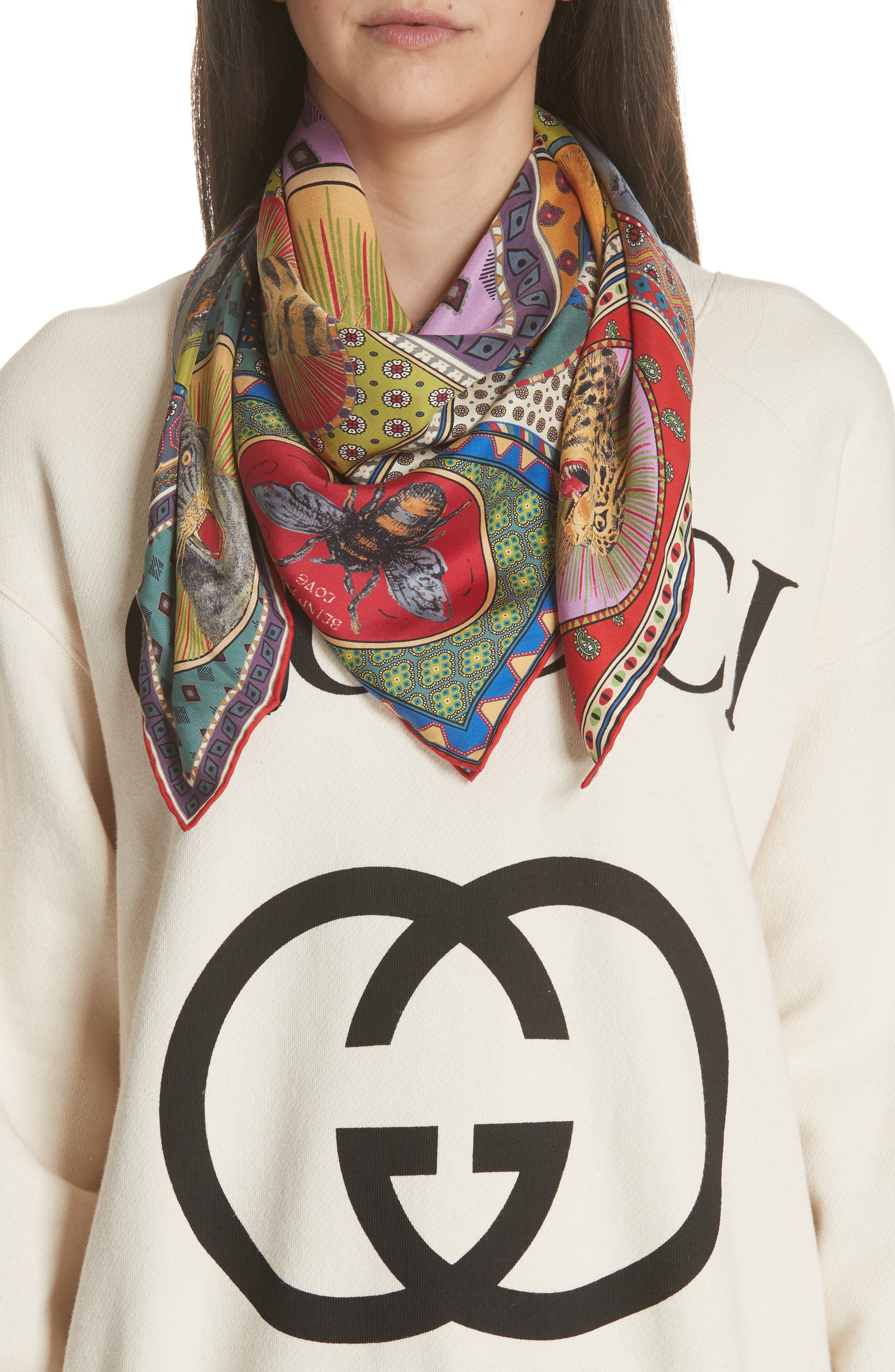gucci tiger scarf
