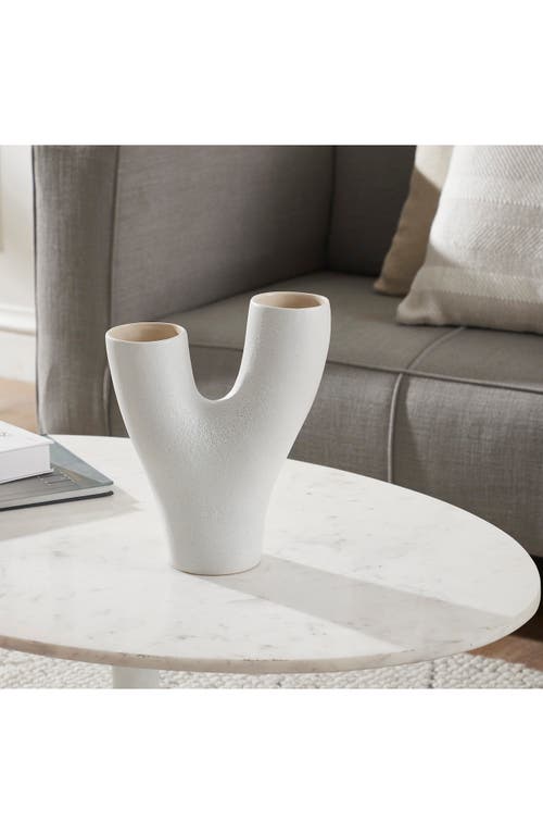 Renwil Jocasta Ceramic Stoneware Decorative Large Vase In White