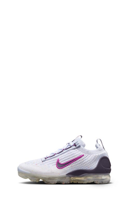Nike Kids' Air Vapormax 2021 Fk Sneaker In White/dark Raisin/grey