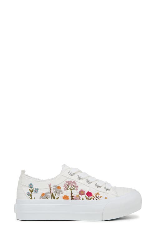 Blowfish Footwear Sadie Sun Platform Sneaker In White Embroidered Canvas