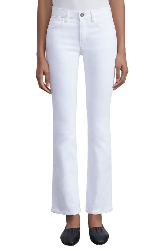 Shop Lafayette 148 Manhattan Acclaimed Stretch Slim Flare Pants In White