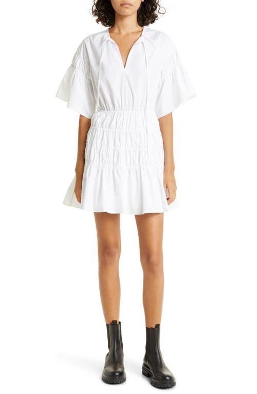 JASON WU Tie Neck Tiered Dress in Chalk