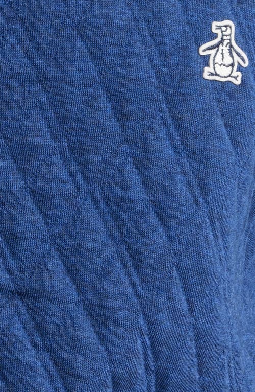 Shop Original Penguin Quilted Cotton Blend Track Jacket In Medieval Blue Heather