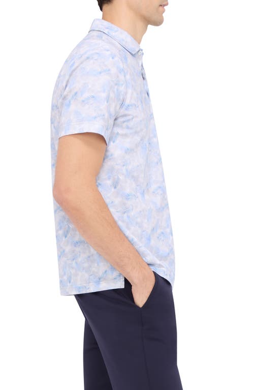 Shop Bugatchi Victor Ooohcotton® Leaf Print Polo In Cobalt