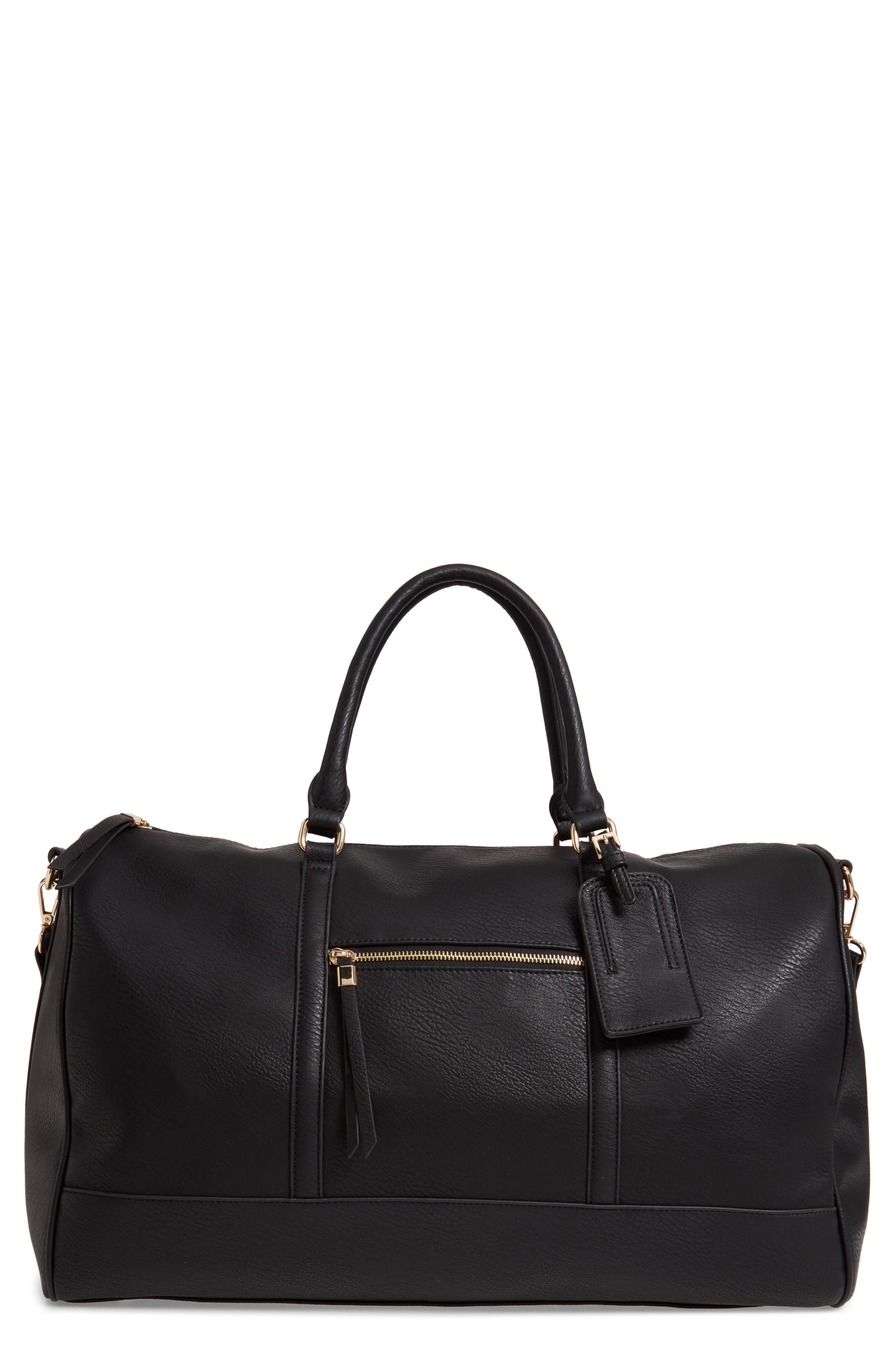 sole society faux leather weekend bag