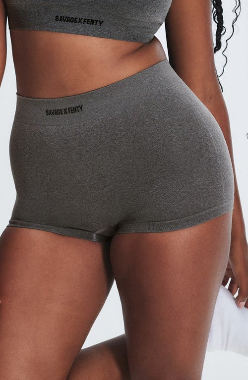 Shop Savage X Fenty Seamless Heather Boyshorts In Platinum Grey