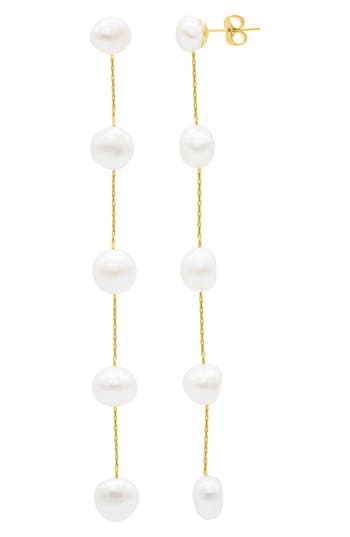 Adornia 9-10mm Pearl Linear Drop Earrings In White