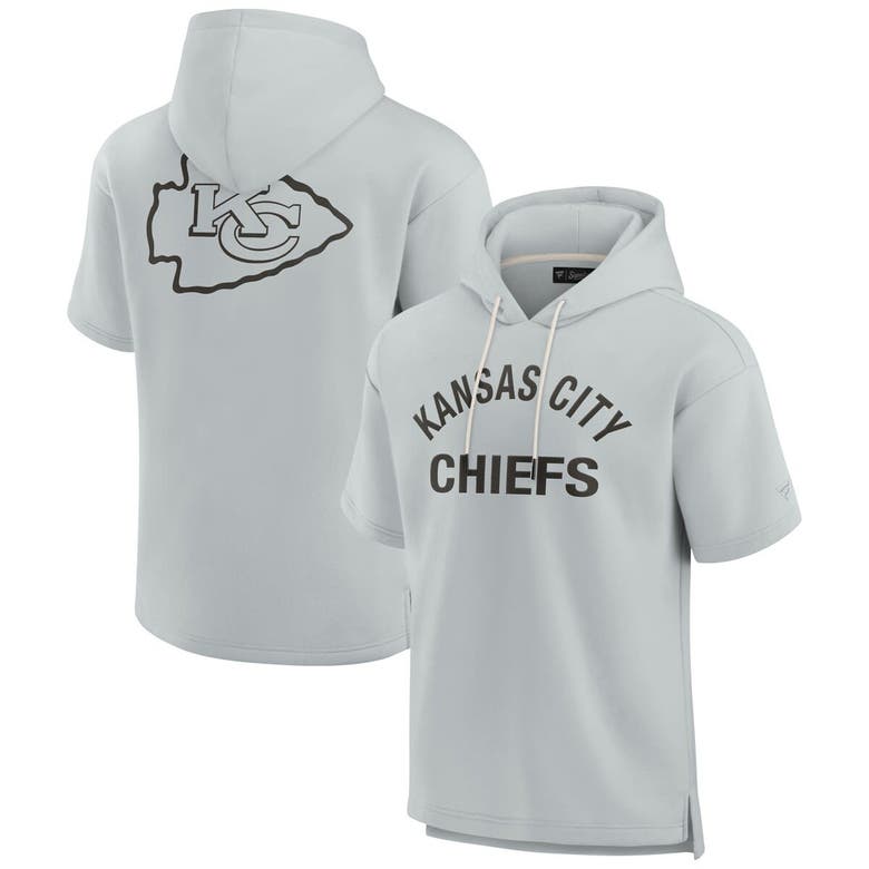 Shop Fanatics Signature Unisex  Gray Kansas City Chiefs Elements Super Soft Fleece Short Sleeve Pullover H