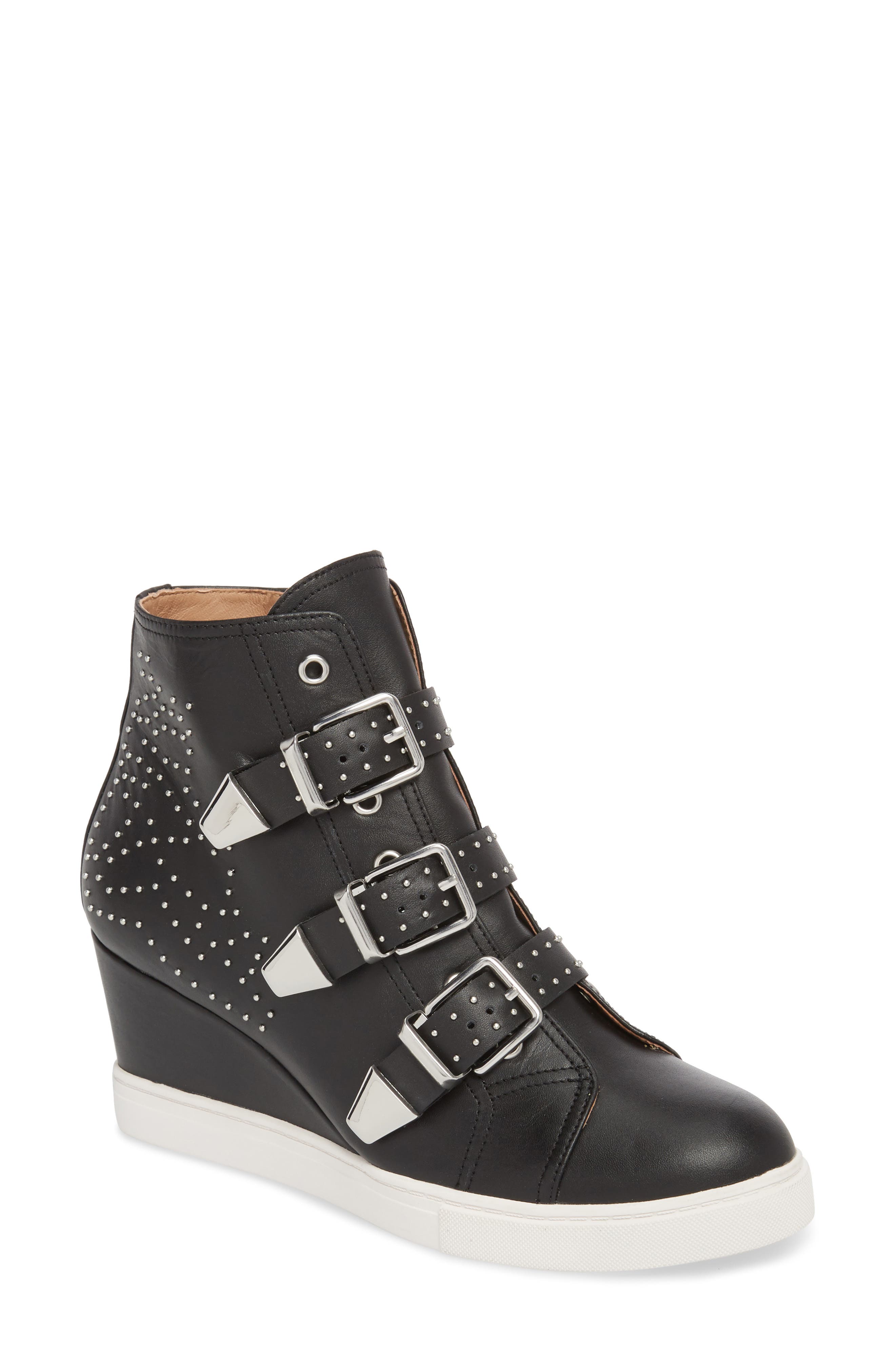 Linea Paolo Fawn Wedge Sneaker- Black