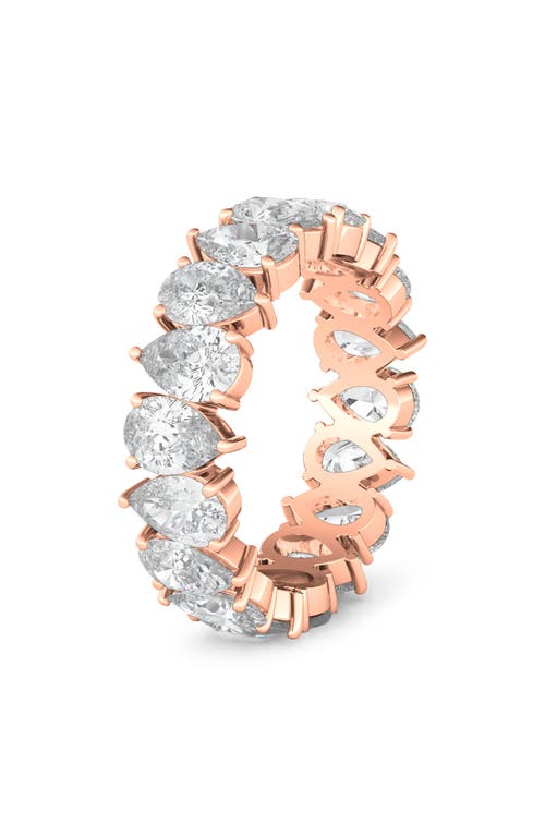 Shop Hautecarat Alternating Pear Lab Created Diamond Eternity Ring In Rose Gold