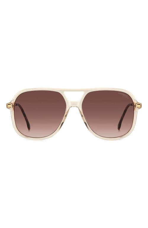 Carrera Eyewear 58mm Navigator Sunglasses In Nude/brown Gradient