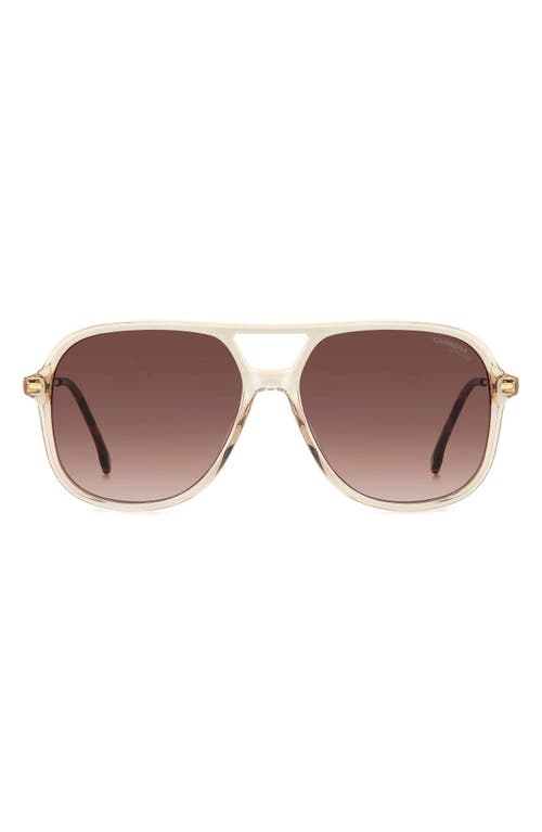 58mm Navigator Sunglasses in Nude/Brown Gradient