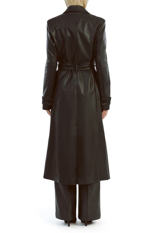 Bardot Faux Leather Trench Coat In Black