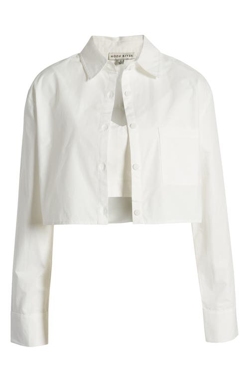 MOON RIVER Crop Top & Overshirt in White