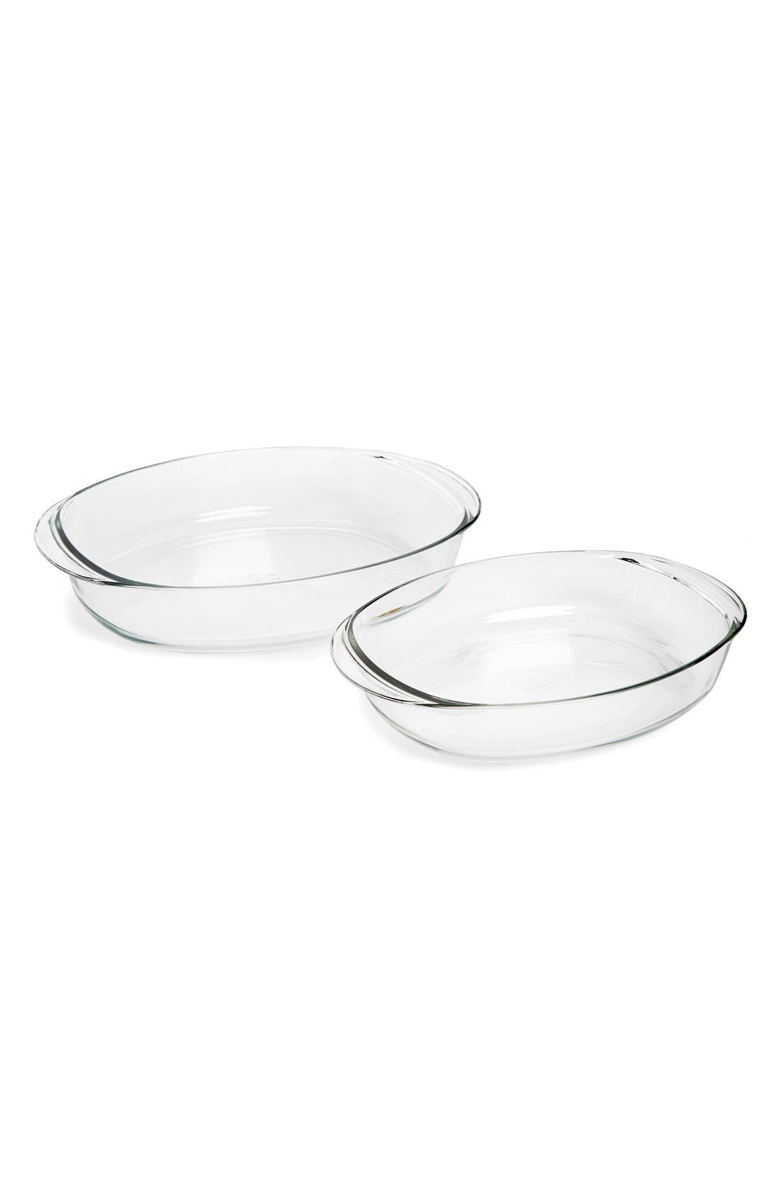 Duralex USA 'OvenChef' Oval Tempered Glass Roasting Pans (Set of 2