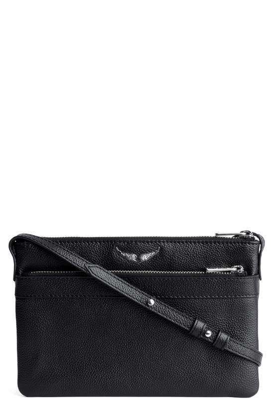 Shop Zadig & Voltaire Stella Wings Leather Crossbody Bag In Noir