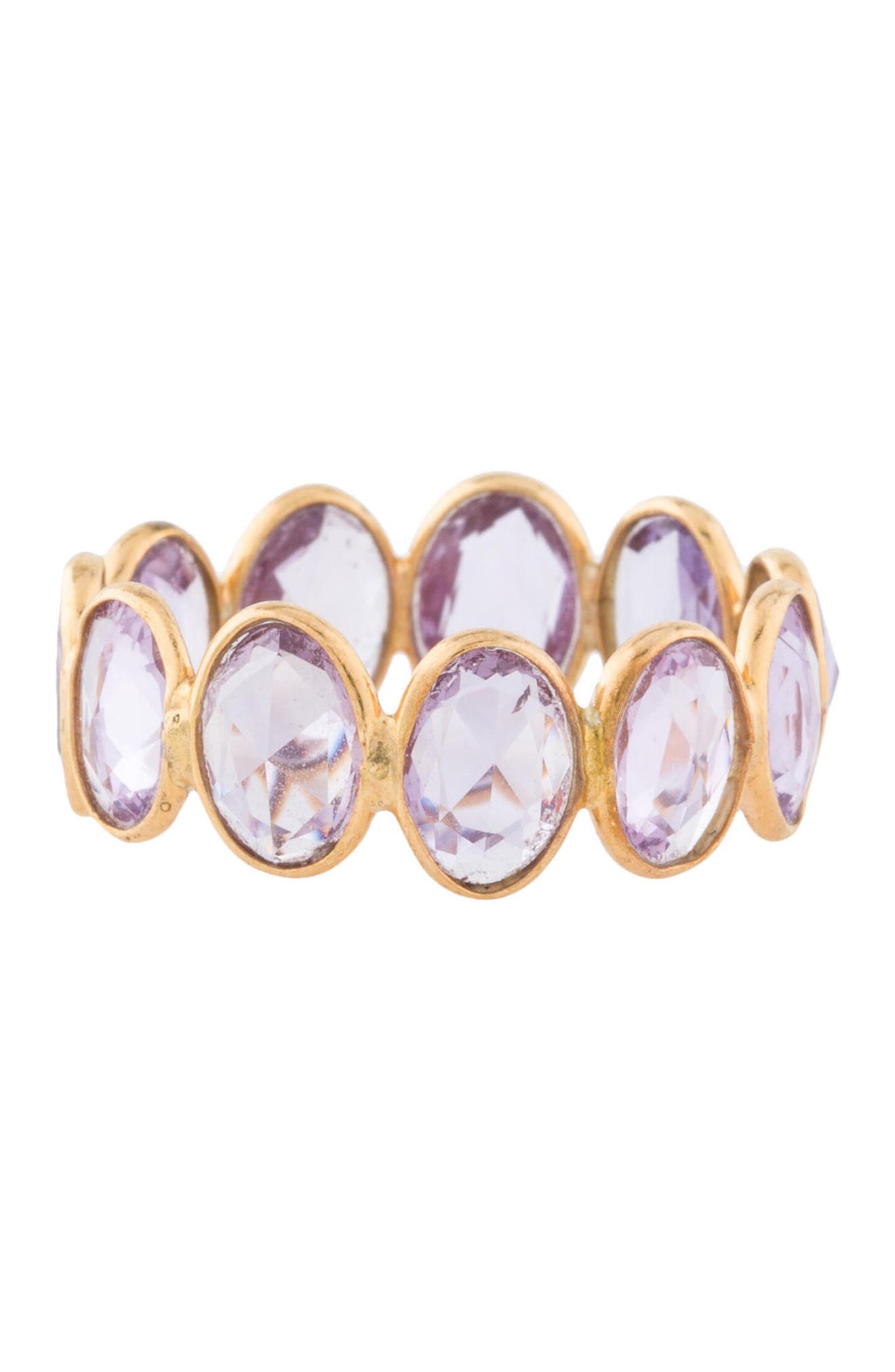Adornia Fine 14k Yellow Gold Sliced Sapphire Band Ring In Pink