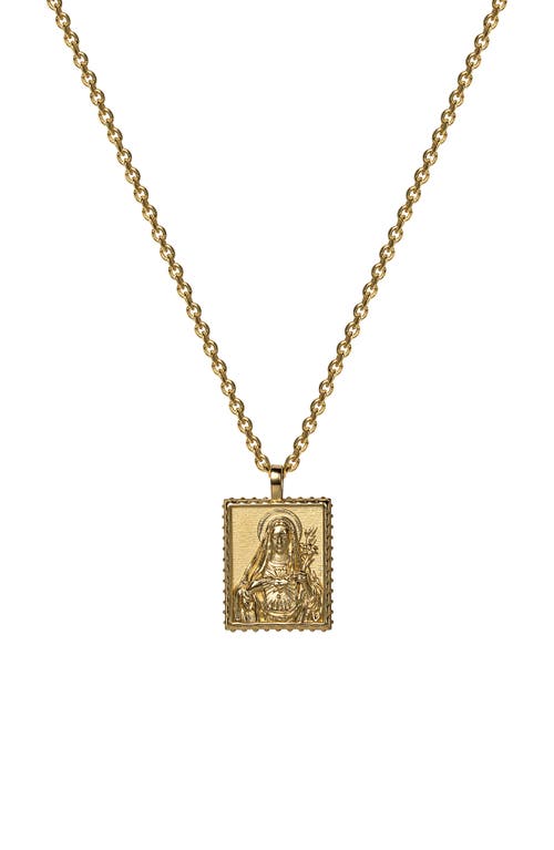 Awe Inspired Mother Mary Pendant Necklace in Gold Vermeil