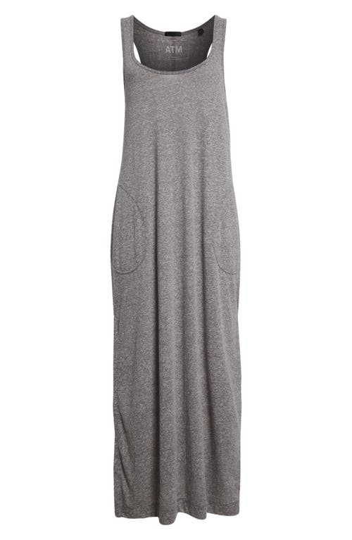 Shop Atm Anthony Thomas Melillo Snow Heather Cotton Blend Jersey Maxi Dress In Heather Grey