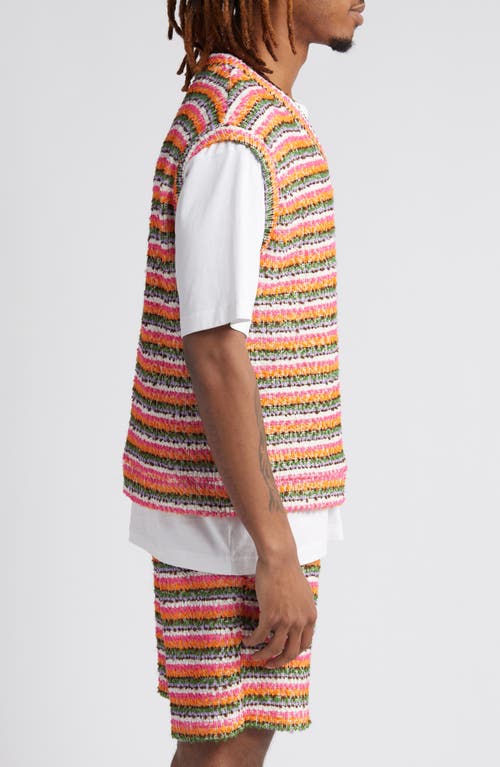 Shop Krost Crushed Sand Sweater Vest In Orange Coral Multi