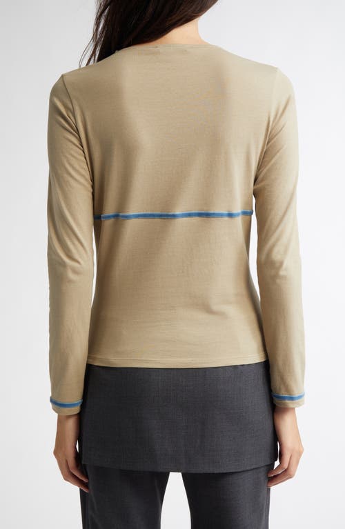 Paloma Wool Velvet Stripe Long Sleeve T-shirt In Beige