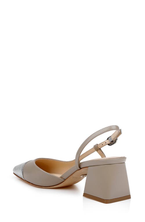 Shop Dee Ocleppo Naples Cap Toe Slingback Pump In Beige/silver