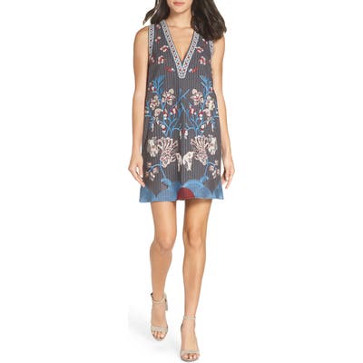 Foxiedox Yumiko Embroidered Shift Dress, Grey
