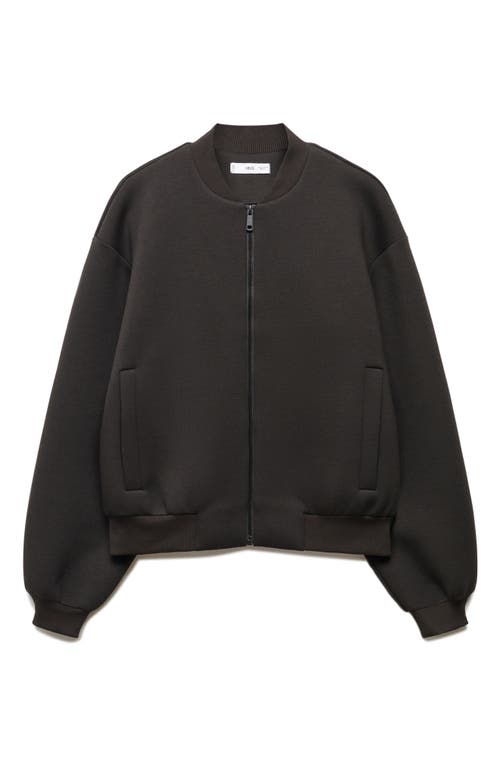 Shop Mango Zip Bomber Jacket In Black